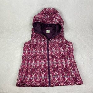 Title Nine Pink Patterned Hooded Vest